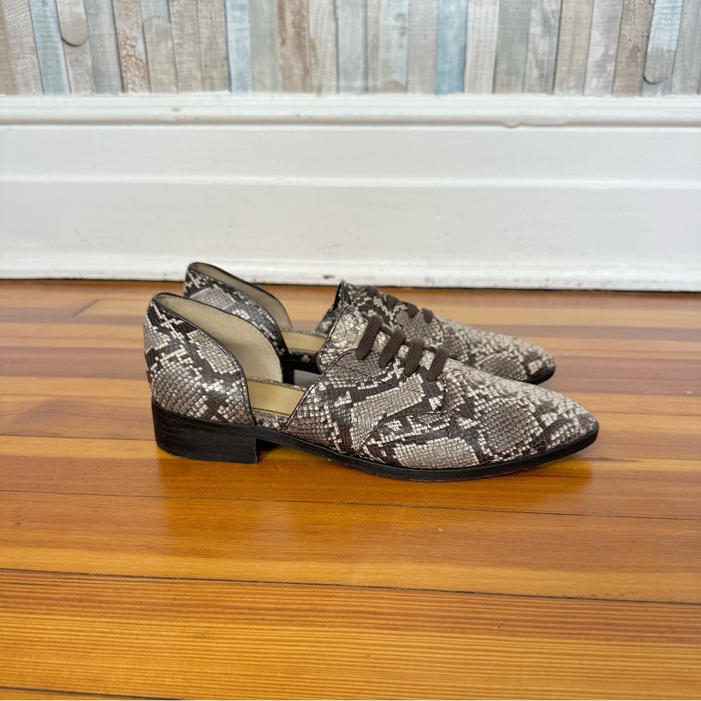 Splendid 7 Snake Print Leather Haase Slip On Flat Derby Loafer Anthropologie View 3